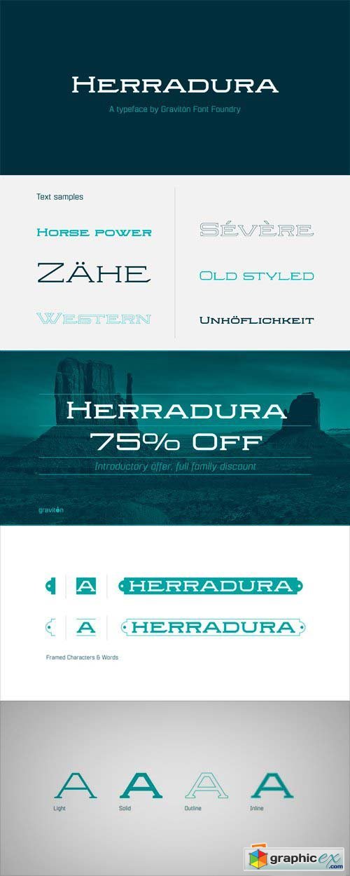 Herradura Font Family - 8 Fonts for $90