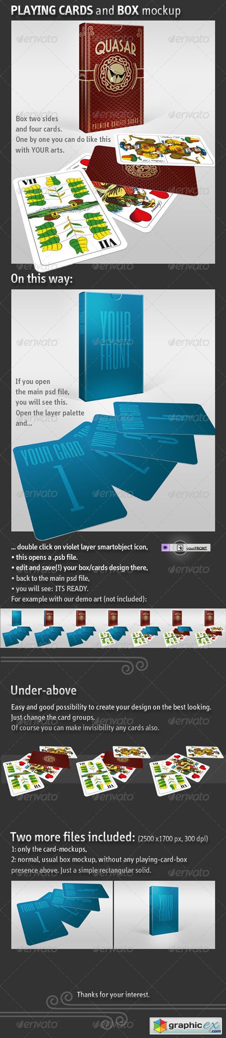 Playing Card - Business Card and Box Mockup 5595309