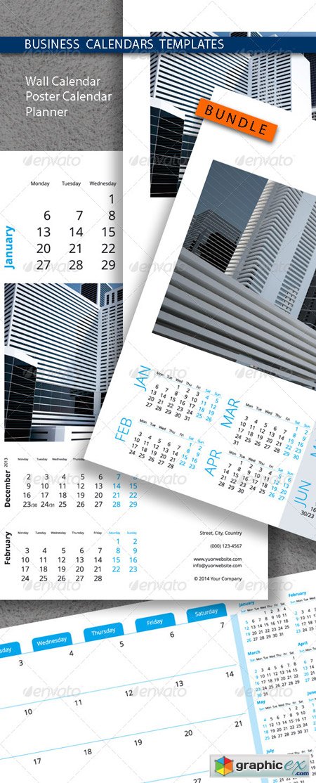 Business Calendars Templates Bundle
