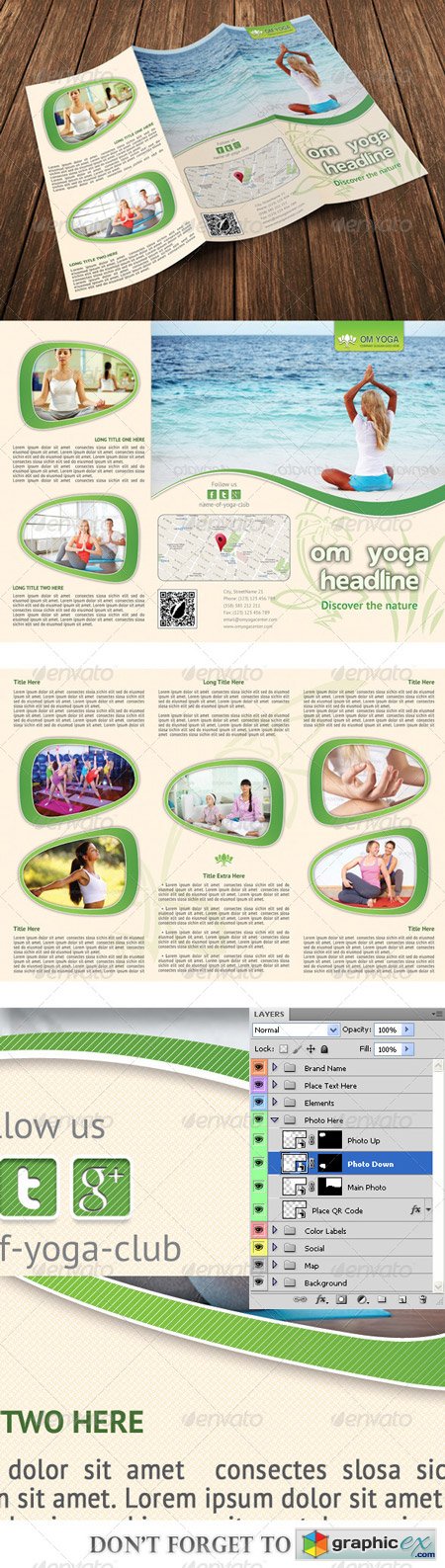 Yoga Trifold Brochure Template 06
