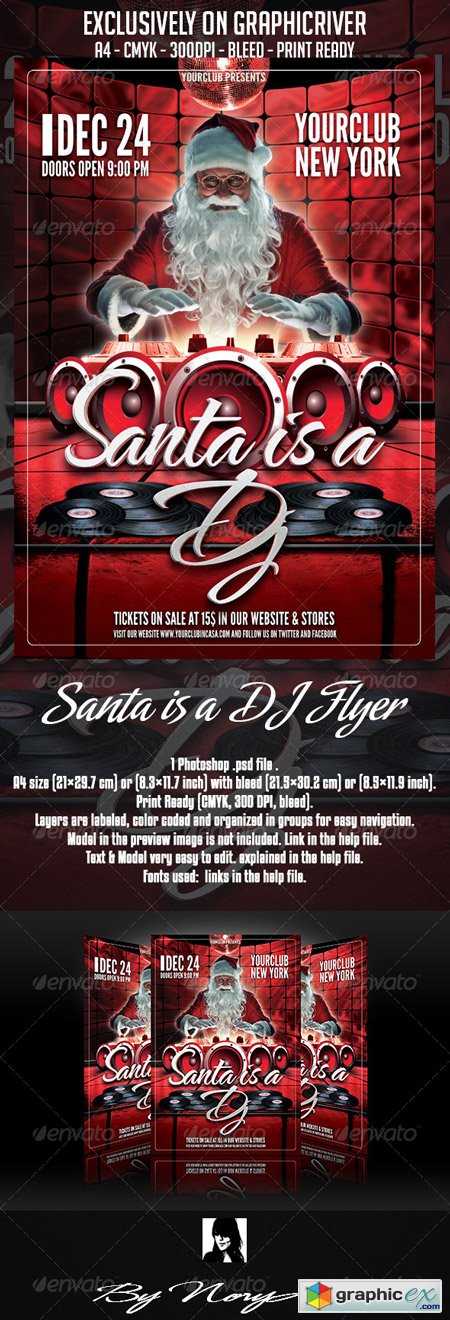 Santa is a DJ Flyer Template