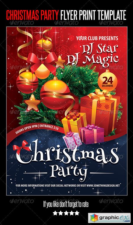 Christmas Party Flyer Print Template