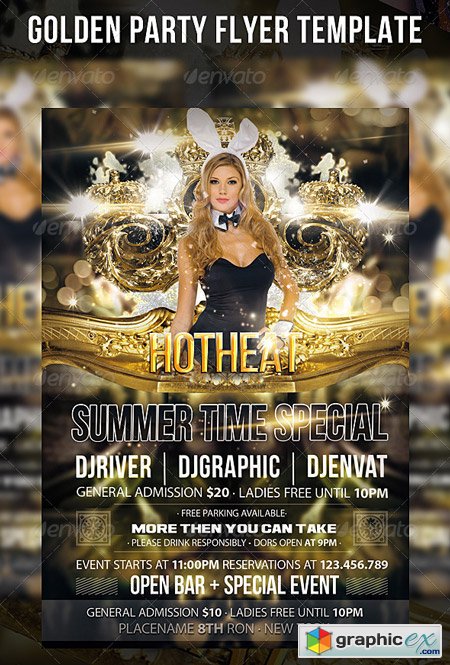 Golden Party Flyer Template 5741809