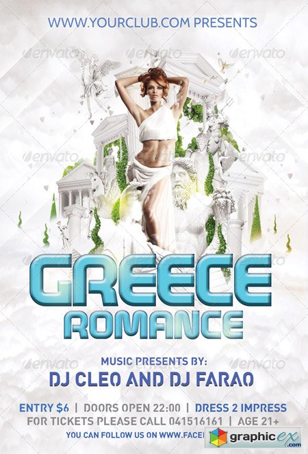 Flyer Template Greece Romance