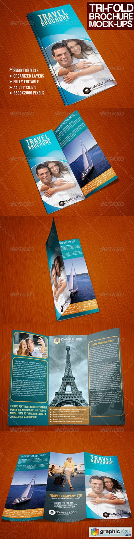 Photorealistic Tri-Fold A4 Brochure Mock-up