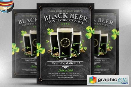 Saint Patrick's Day Black Beer Flyer 22152