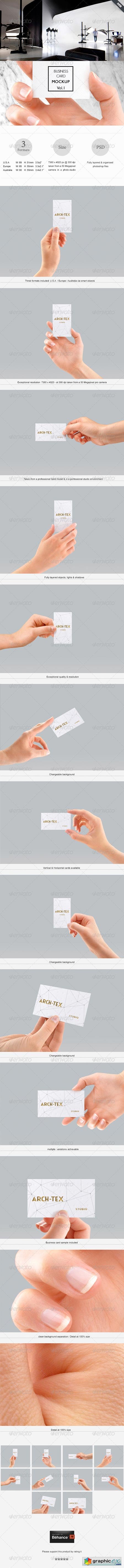 Business Card Mock-up Vol.1 - Hand edition 7839761