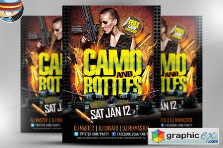 Camo and Bottles Flyer Template 22503