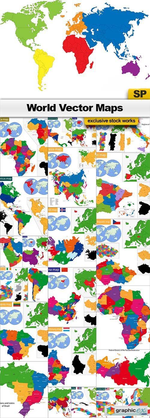World Maps Vectors 25x EPS