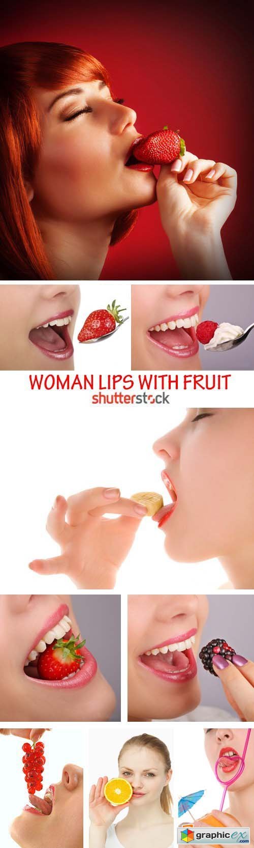 Amazing SS - Woman lips with fruit, 25xJPG