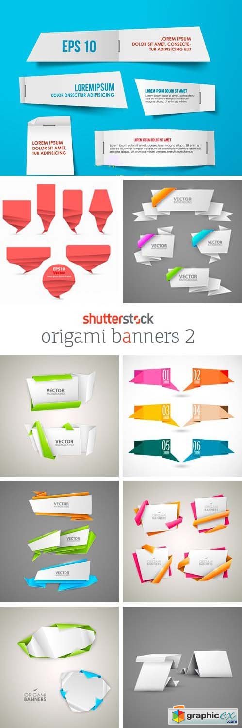 Amazing SS - Origami Banners 2, 25xEPS