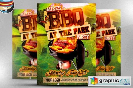 Summer BBQ Flyer Template 45601