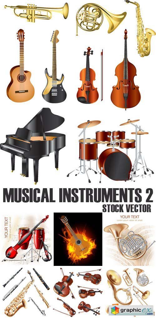 Stock Vectors - Musical Instruments 2, 25xEPS