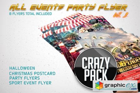 All Events Flyer Pack Vol.1 (8 in 1) 44679
