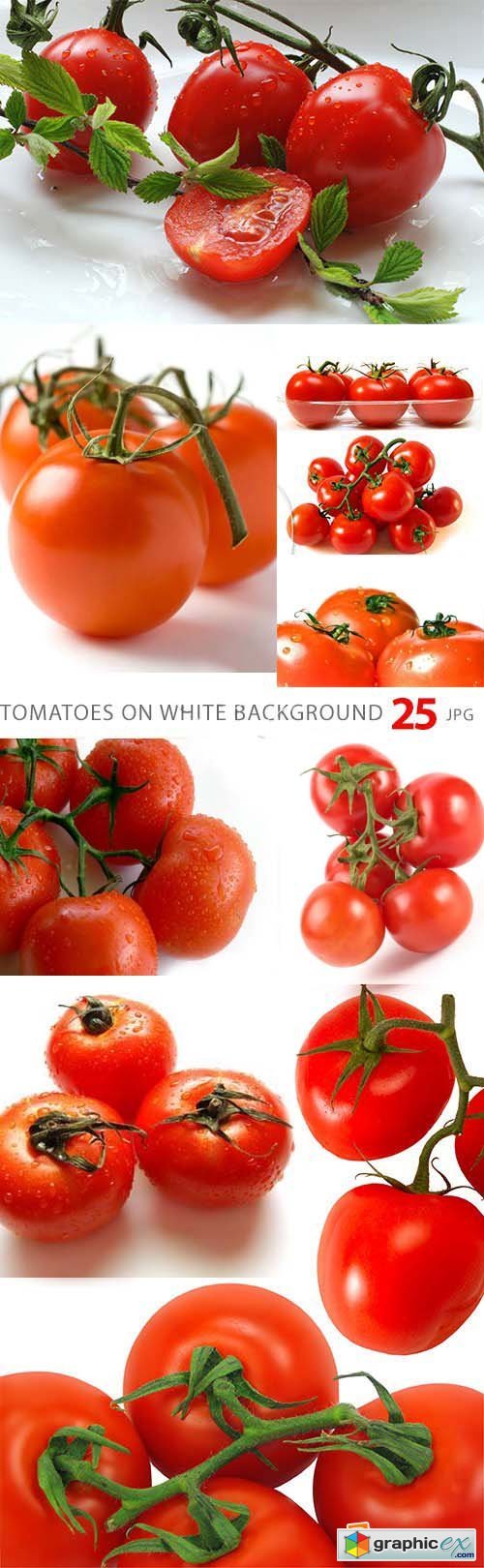 Tomatoes on White Background 25xJPG