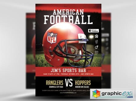 FlyerHeroes American Football Flyer Template