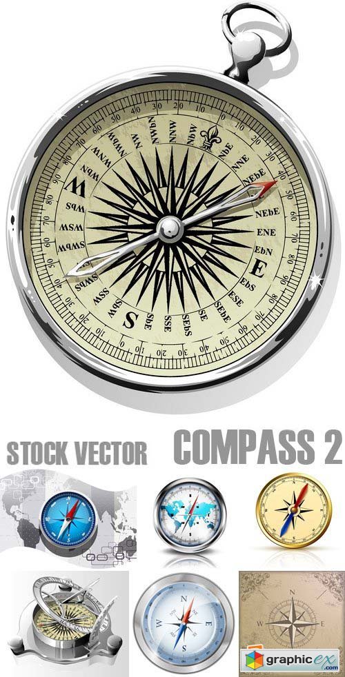 Stock Vectors - Compass 2, 25xEPS