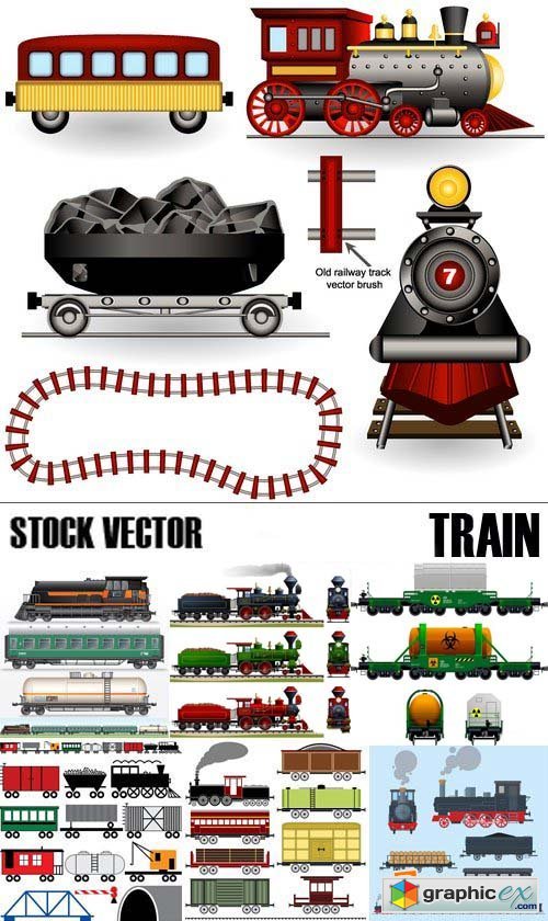 Stock Vectors - Train, 25xEPS