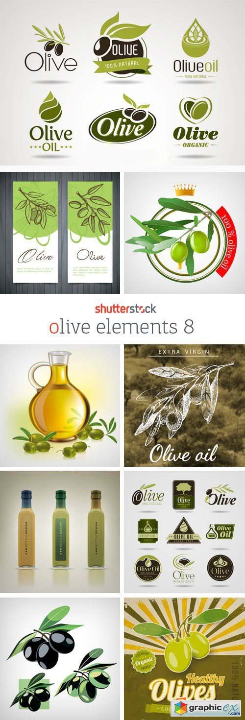 Amazing SS - Collections of Olive Elements 8, 25xEPS