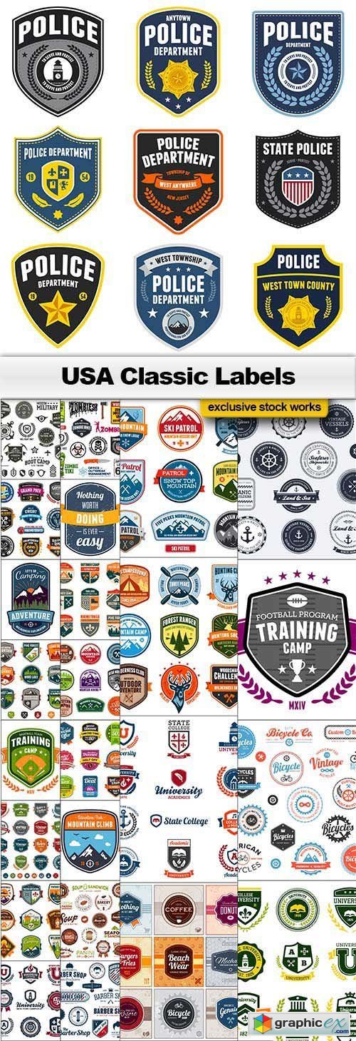 USA Classic Labels 25xEPS