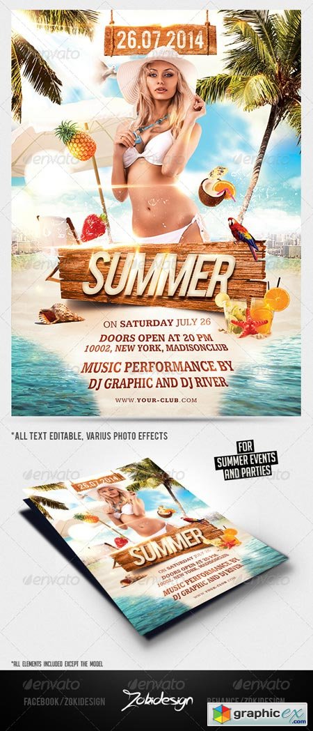 Summer Beach Party Flyer 7973328