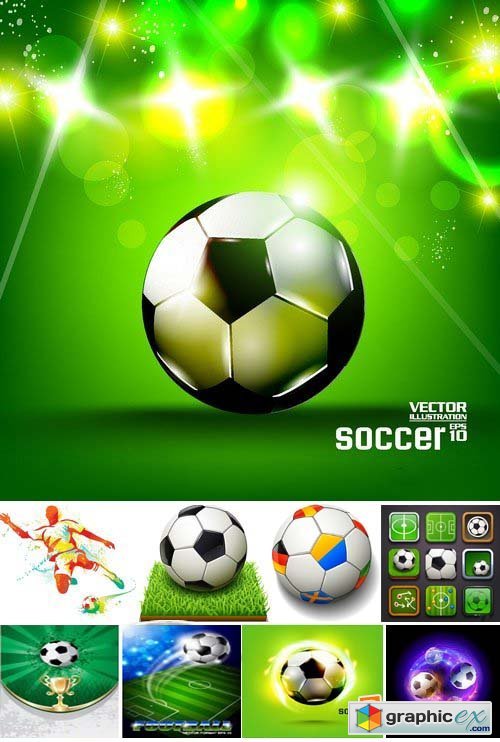 Stock Vectors - Football, soccer 5, 40xEPS