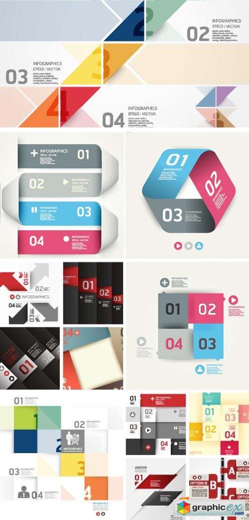 Modern Design Templates of Infographics 25xEPS