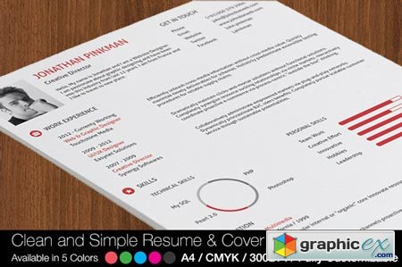 2-Piece Clean Simple Resume Set 25783