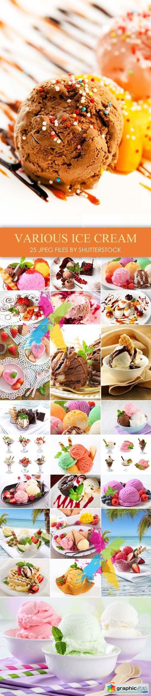 Stock Photo - Fruit, Chocolate, White Ice Cream
