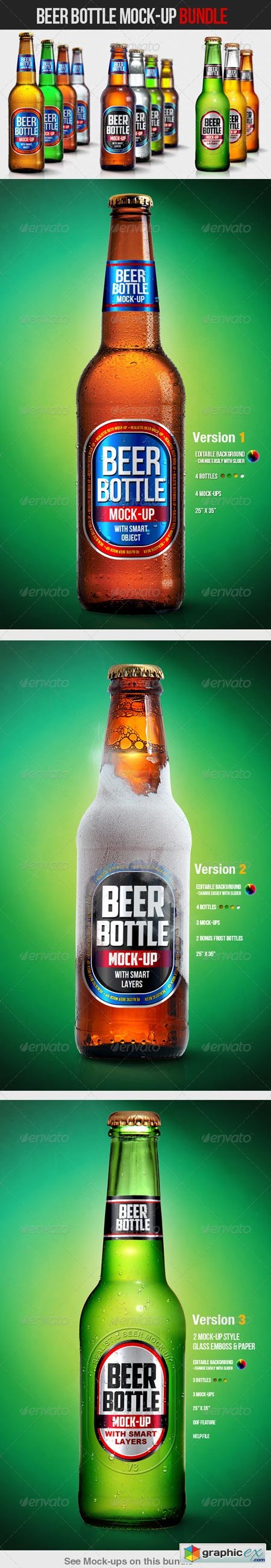 Beer Bottle Mock-Up Bundle 4629011
