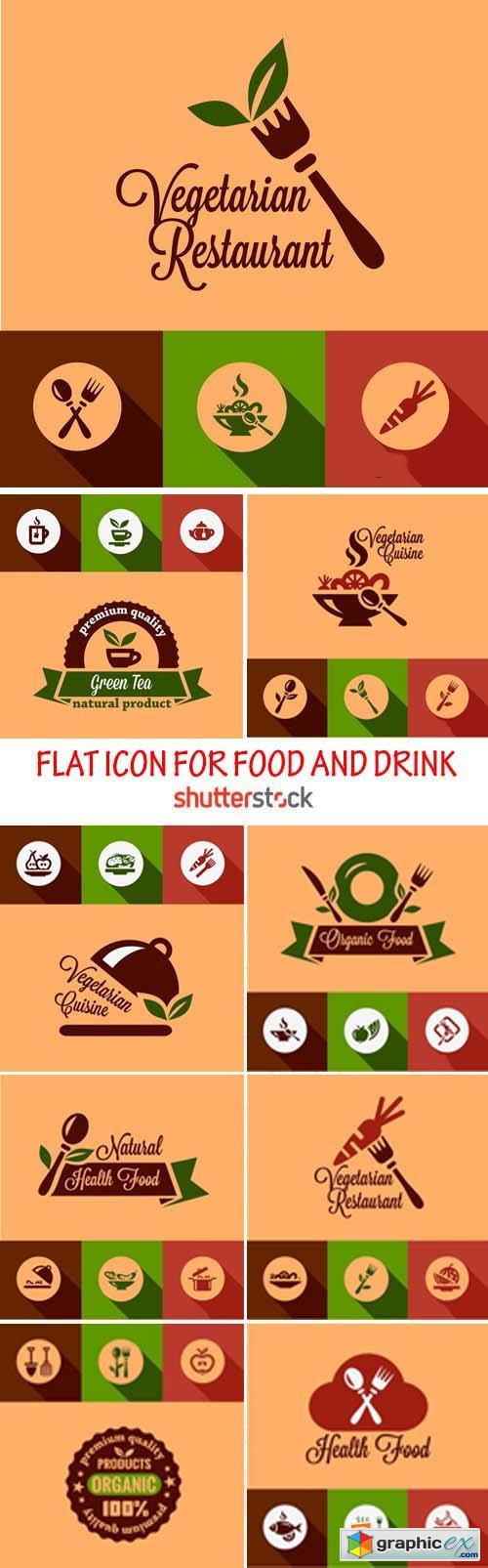 Amazing SS - Flat icons for food and drink, 26xEPS