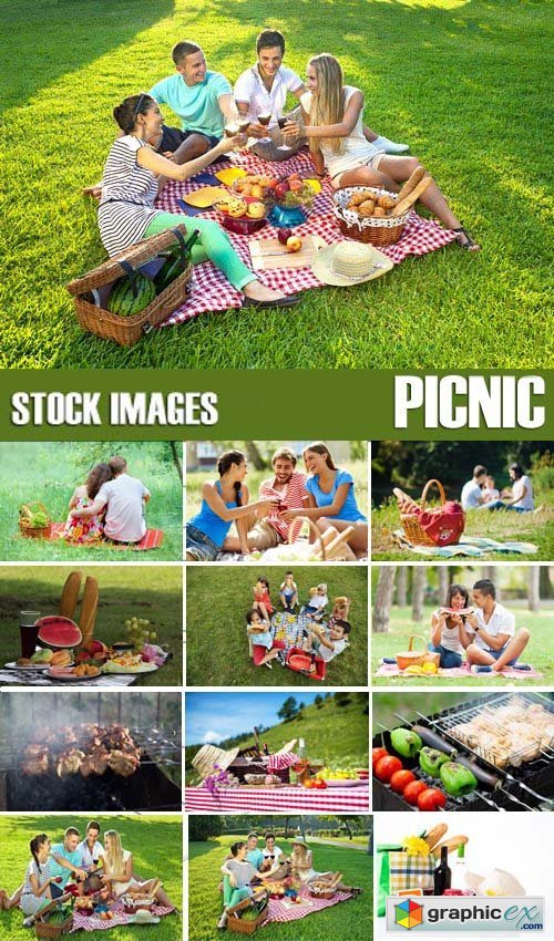 Stock Photos - Picnic, outing, family, 25xJPG