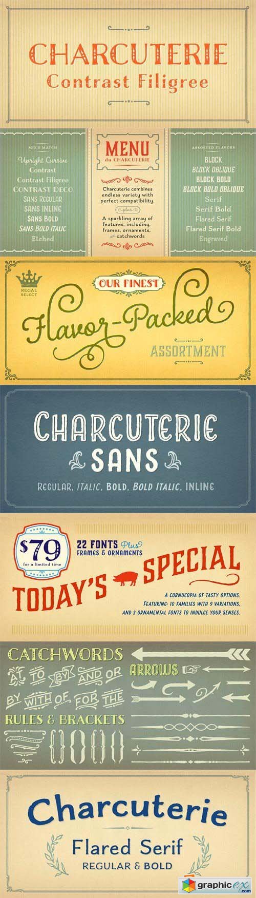 Charcuterie Font Family - 22 Fonts for $79