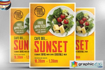 Cafe Sunset Poster Template 51865