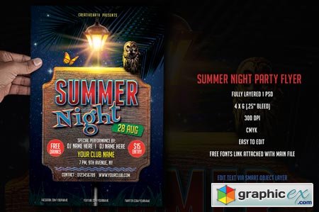Summer Night Party Flyer 52215