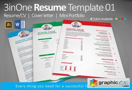 3inOne Resume Template 01 50754