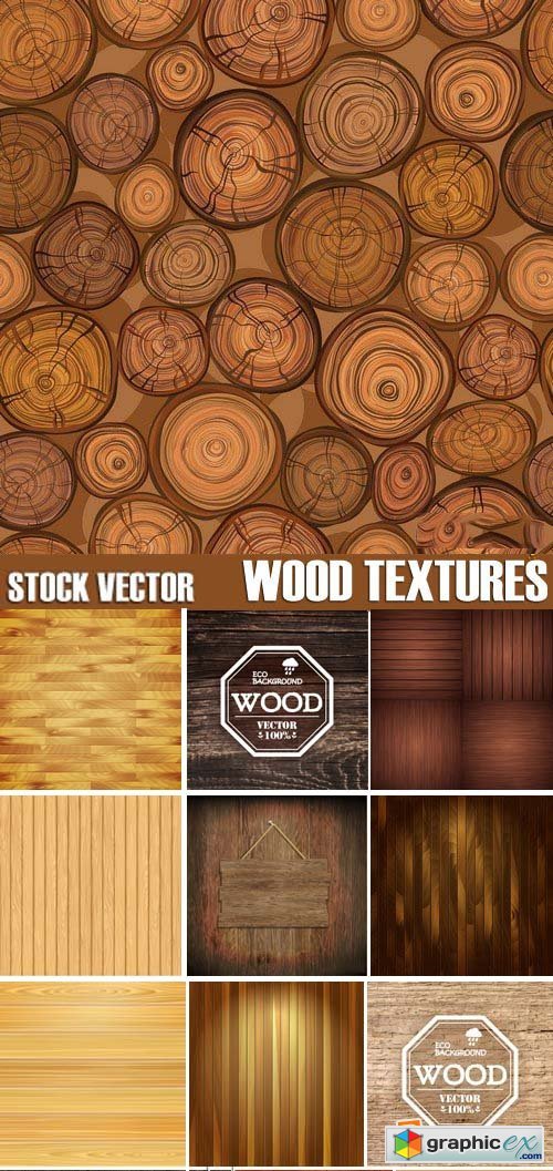 Stock Vectors - Wood Textures, 25xEPS