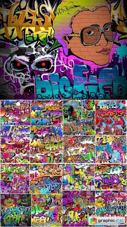Graffiti Backgrounds in vector 25xEPS