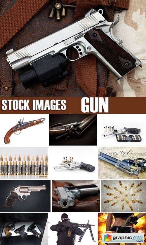 Stock Photos - Gun, weapon, 25xJPG
