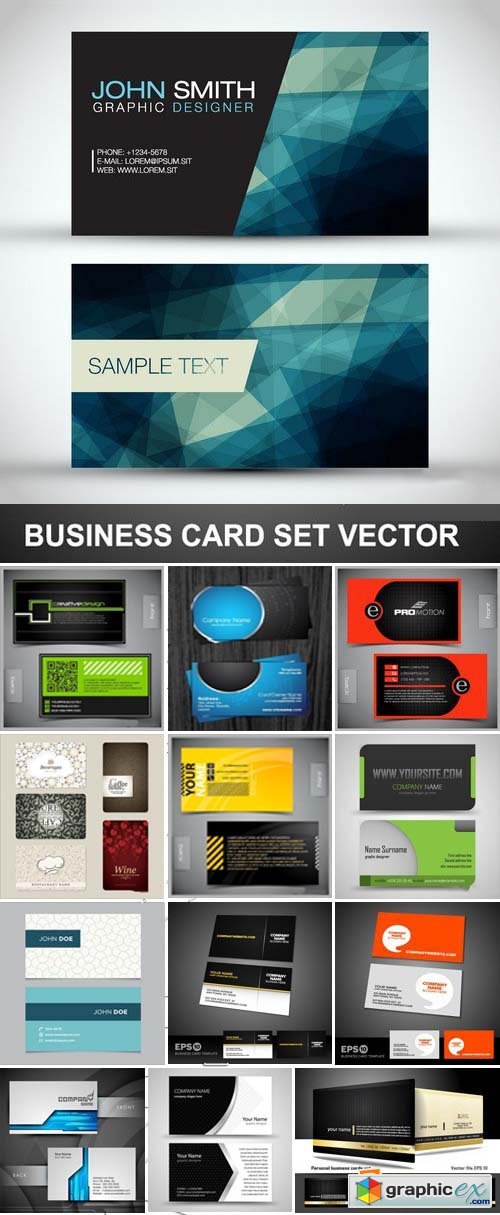 Stock Vectors - Business Card Template 2, 25xEPS