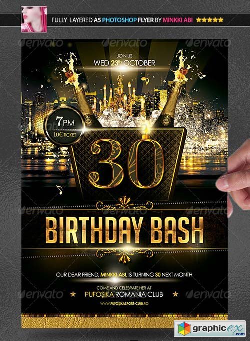 Birthday Bash Poster/Flyer » Free Download Vector Stock Image Photoshop