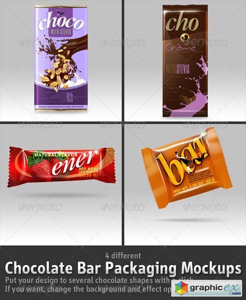 4 Chocolate Bar Packaging Mockups Free Download Vector Stock Image Photoshop Icon