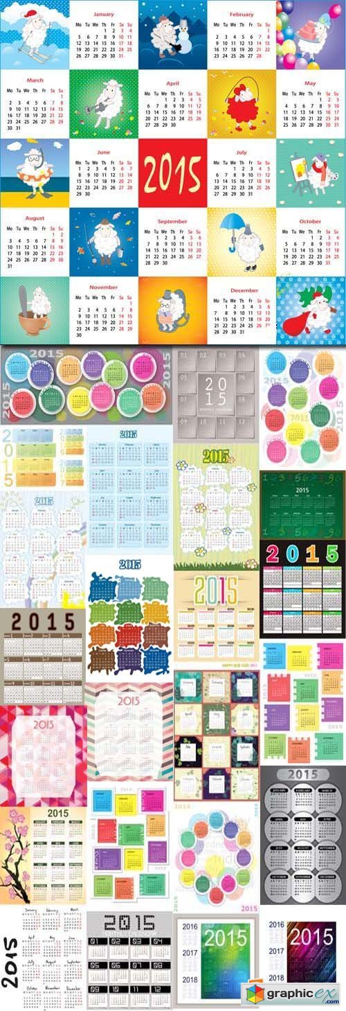 2015 calendar design 3, 25xEPS