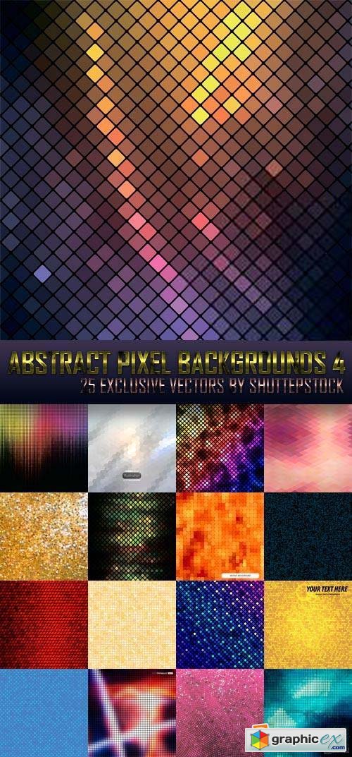 Abstract Pixel Backgrounds 4, 25xEPS