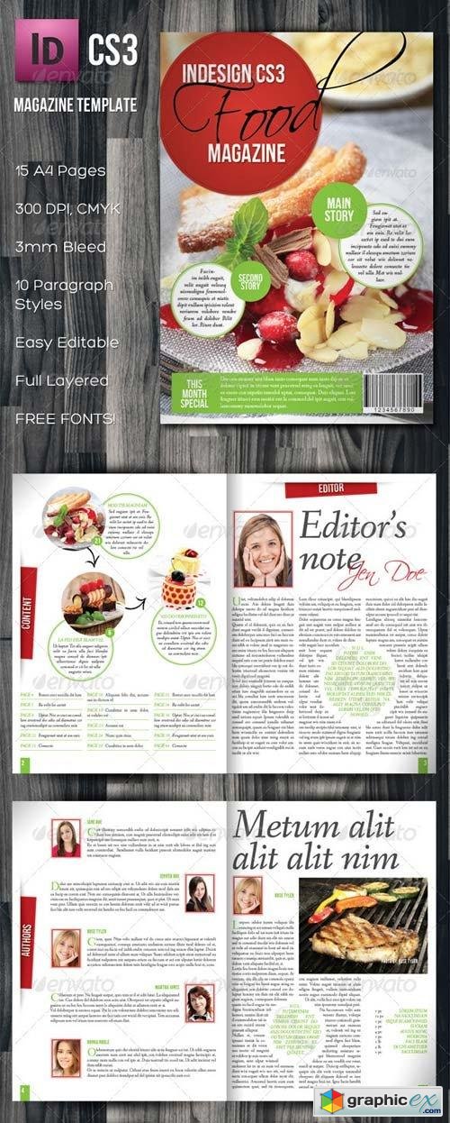 InDesign A4 Food Magazine