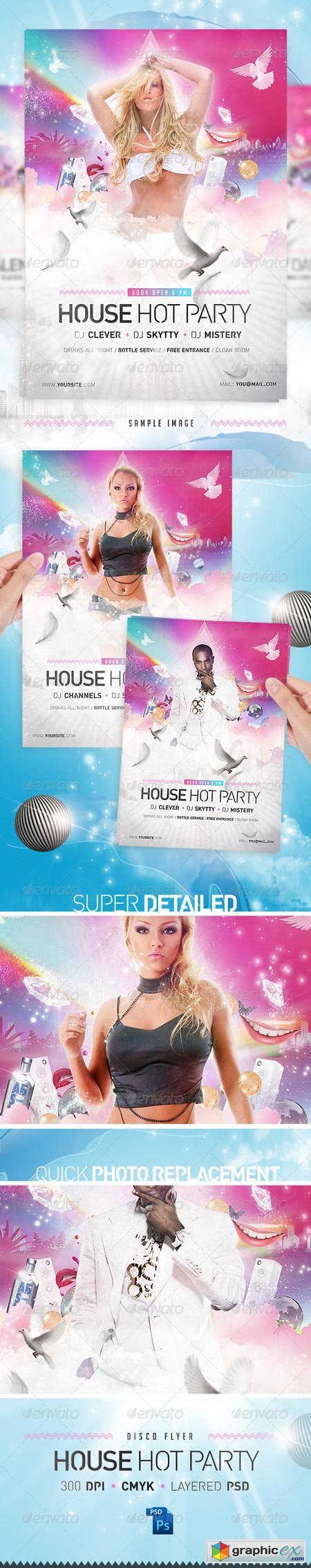 House Party Disco Flyer Template 1448512
