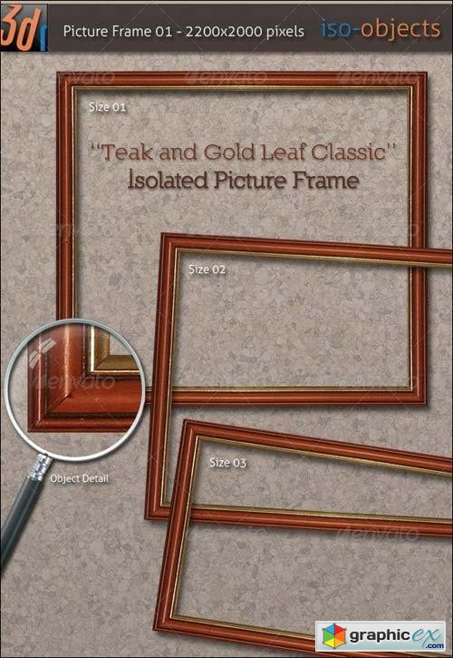 HiRes Picture Frame - Teak Wood / Gold Leaf