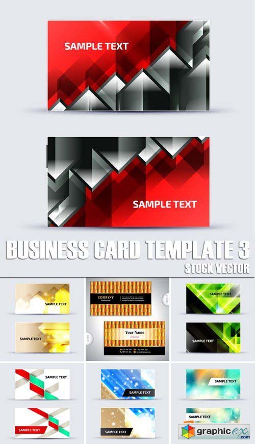 Stock Vectors - Business Card Template 3, 25xEPS