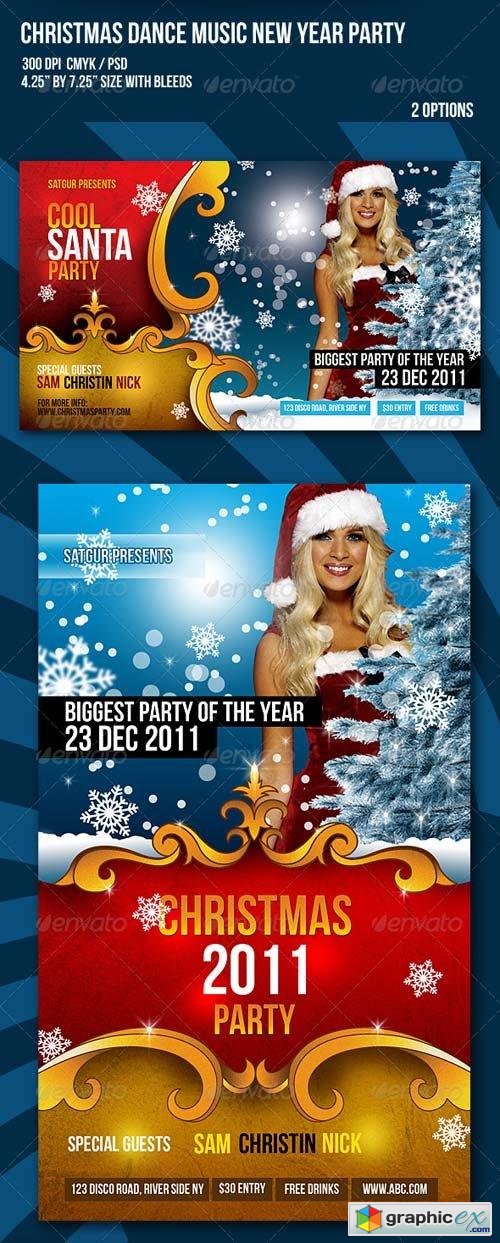 Christmas / New Year Dance Party Night Flyer