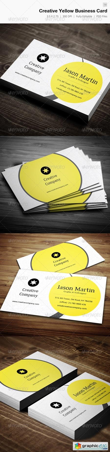Creative Yellow Business Card - 14 4587483